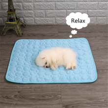 Pet Pad Summer Cooling Mat Dog Beds Mats Blue Pet Ice Pad Cool Cold Silk Moisture-Proof Cooler Mattress Cushion Puppy 2024 - buy cheap