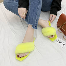 Women Fluffy Slippers 2022 Summer New Shoes Slides Female Flat Luxury Plush Sandals Indoor Outdoor Designer House Lady Footwear 2024 - buy cheap