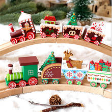 2021 New Year Gift Kids Wooden Christmas Train Ornament Christmas Decoration for Home Santa Toys Kids  Xmas Table Deco Navidad 2024 - buy cheap