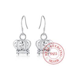 Pendientes de plata esterlina 925 para mujer, aretes colgantes largos con forma de corona de cristal Noble, estilo coreano Vintage, joyería de compromiso y boda, 2020 2024 - compra barato