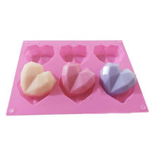 Forma de silicone com 6 cavidades, molde de silicone com amor para coração, ferramenta de decoração para bolo, sabão, mousse, 1 peça 2024 - compre barato
