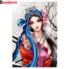 China Peking Opera Huadan 5d diy Diamond Painting Full square round Diamond Embroidery Cross Stitch,Diamond Mosaic home art 2024 - buy cheap