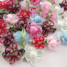 20pcs UPick Ribbon Flower W/Rose carnation Appliques wedding Lots Mix A240 2024 - buy cheap