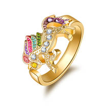 Colt-anillo ajustable con apertura para mujer, joyería clásica de unicornio de colores, regalo de San Valentín 2024 - compra barato