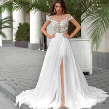 Chiffon Wedding Dresses Bride Dress V Neck Simple With Train Vestido De Noiva Casamento Mariage Trouwjurk Brautkleider Vintage 2024 - buy cheap