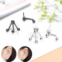 Todorova Korean Fashion Front Back Double Sided Stud Earrings for Women Asymmetric Small Ball Ear Jackets Piercing Jewelry 2024 - buy cheap