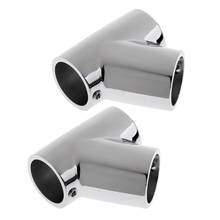 2x 316 Stainless Steel Bow & Boat Hand Rail 60 Degree Tee Fitting 1'' Tube 2024 - buy cheap
