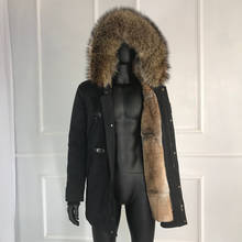 Real Fur Parkas Winter Coat  Natural Rabbit Fur Liner Outwear Man Fashion Warm Thicken Jackets 2024 - buy cheap