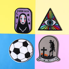 Japanese cartoon Faceless Man cemetery Patches Iron On Sports equipment football Appliques for Clothes Coat Decor 2024 - buy cheap