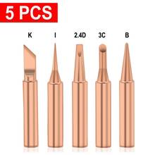 5pcs/lot Pure Copper 900M-T Soldering Iron Tip Lead-free Solder Tips Welding Head Good Thermal Conductivity Soldering Tools 2024 - buy cheap