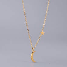 Stainless Steel Necklace for Women Moon Star Necklace Pendant on Neck Choker Jewelry 2024 - buy cheap