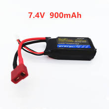 Bateria de lítio 7.4 v e 30c para helicóptero, nova, brinquedo rc, avião, tomada jst/t/xt60, 900mah 2024 - compre barato