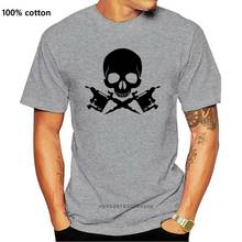 Skull Ink Guns Tattoo Crossbones Artist Parlor Pirate Flag Black Men'S T-Shirt2019 New Hot Basic Tops  T Shirt 2024 - buy cheap