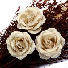 10pcs 4cm Rose Flower Heads Gold Silk Artificial Flowers For Wedding Home Decoration Accessories DIY Fake Flower Wall 2024 - buy cheap