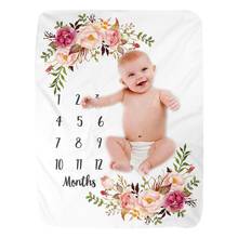 Flannel Milestone Blanket Creative Baby Month Blanket Photo Background Blanket Baby Blanket Wrap 2024 - buy cheap