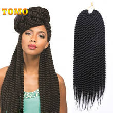 TOMO 12 "18" 12 прядей/упаковка, вязаные крючком волосы Сенегальские, скрученные волосы 18 цветов, Омбре, синтетические плетеные удлинители волос, вязаные волосы 2024 - купить недорого