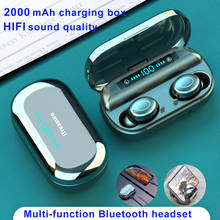 V9 Bluetooth 5,0 наушники беспроводные наушники 8D стерео Спортивные Беспроводные наушники мини наушники гарнитура с двойным микрофоном 2000 мАч коробка 2024 - купить недорого