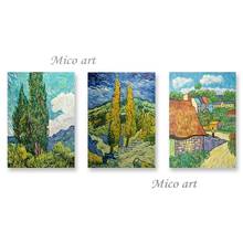 3PCS Panels Oil Painting Replica Famous Van Gogh's Painting Canvas Art 100% Hand-painted Texture Wall Decor Pictures Artwork 2024 - buy cheap