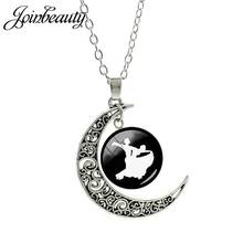 JOINBEAUTY Pattern Ballroom Dancing Angel Moon Pendant Necklace Men And Women Perform Jewelry Glass Cabochon Necklace T250-20 2024 - buy cheap