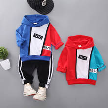 Fashion Children Boys Girls Cotton Clothing Sets Baby Patchwork Hoodies Pants 2Pcs/Set Spring Autumn Kid Sport Clothes Tracksuit 2024 - buy cheap