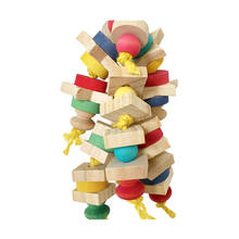 Прибытие деревянный цвет красочные игрушечные попугаи жевательные игрушки для домашних птиц Висячие качель для птичьей клетки игрушки для попугаев птицы животных случайный цвет 2024 - купить недорого