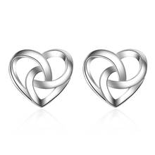 925 Sterling Silver Hypoallergenic Heart Stud Earring for Women Girl Wedding Gifts Jewelry Brincos eh1241 2024 - buy cheap