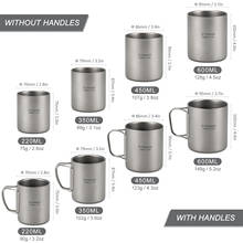 Outdoor Titanium Water Cup Coffee Tea Mug Portable Folding Handle Coffee Tea Mug Cups for Home Office Camping Hiking Picnic 2024 - buy cheap