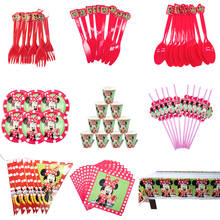 82pcs Minnie Mouse Birthday Party Supplies Tableware Plate Cup Tablecloth Straw Napkin Birtday Party Decoration Kids Baby 2024 - buy cheap