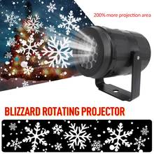 Новогодние вечерние Светодиодный прожектор в виде снежинки, светильник s, Рождественский светильник, движущийся лазерный проекционный светильник, уличный водонепроницаемый светильник Blizzard 2024 - купить недорого