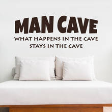 Man Cave Wall Sticker Inspirational Quote What Happens In The Cave Stays In The Cave Vinyl Decals Home Decor Boys Bedroom Z701 2024 - buy cheap