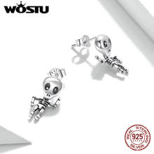 Wostu Skull Shape Earrings 925 Sterling Silver Skull Stud Earrings CZ  for Women Girls Gift Statement Jewelry BKE1110 2024 - buy cheap