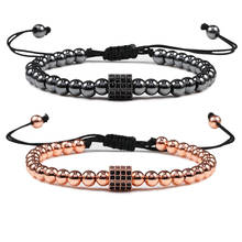 Charm 5mm Copper Beads Bracelet Pave Prism Handmade Adjustable Women Men Bracelets&Bangles Lover Gift Braided Jewelry pulseira 2024 - buy cheap