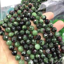 Cuentas de piedra Natural de Epidote verde y rojo, cuentas espaciadoras sueltas facetadas de 8mm para la fabricación de joyas, pulsera y collar, accesorios 2024 - compra barato