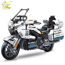 HUIQIBAO-bloques de construcción de modelo técnico de motocicleta, juguete educativo de bloques de coche de campeones de velocidad, 1328 Uds. 2024 - compra barato