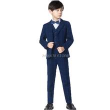 Boys Suit For Weddings Kids Enfant Garcon Mariage Suit Children Formal Blazer Vest pants Tie 4Pcs Tuxedo Dress Clothing Set 2024 - buy cheap