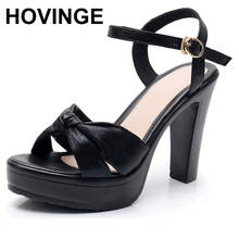 HOVINGEFashion Bow Peep Toe Women'S Heel Summer Shoes 2021 Female Wedge Heel Woman Sandals Platform Size 32 34 35 36 37 38 39 40 2024 - buy cheap