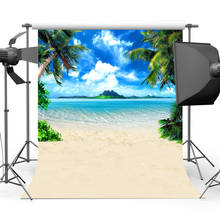 MOCSICKASandy Beach Cocount Tree Background Blue Sky Sea Island Photography Backdrop Photo Studio S-2350 2024 - buy cheap