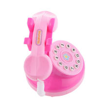 Kids Children Mini Plastic Home Appliance Toys with Light & Sound, Birthday Gift - Pink Telephone 2024 - buy cheap