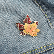 Creative cartoon withered red maple leaf enamel brooch personality leaves alloy badge pins collar accessories gifts for friends 2024 - buy cheap