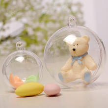 Decoración colgante de esfera hueca para niños, adorno decorativo de Navidad, bolas de plástico transparente para manualidades, regalo bonito de acrílico 2024 - compra barato