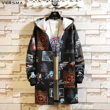 VERSMA-gabardina larga con capucha para hombre, ropa gótica coreana, abrigo largo Harajuku, 5XL, primavera, envío directo 2024 - compra barato