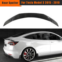 Car Rear Trunk Boot Lip Wing Spoiler For Tesla Model 3 2015 - 2019 Rear Trunk Wing Spoiler Carbon Fiber 2024 - buy cheap