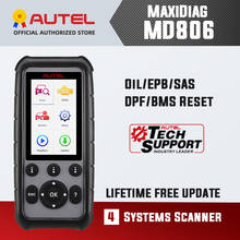 Autel-ferramenta de diagnóstico automotivo maxidiag md806 obd2, scanner obd2, sistema 4 obdii, pk md802, md808, ajustar af 2024 - compre barato