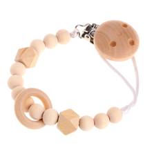 Baby Infant Toddler Dummy Pacifier Soother Nipple Wooden Chain Clip Holder Gift 2024 - buy cheap