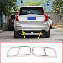 Tail Exhaust Pipe Muffler Cover Trim 2 Pcs Chrome Stainless Steel For Volvo XC90 2015 2016 2017 2018 2019 Auto Accessories 2024 - buy cheap
