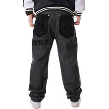 Pantalones vaqueros holgados para hombre, jeans estampados de hip-hop, vestido grande, Pantalones rectos, hip-hop, hip-hop, flocado 2024 - compra barato
