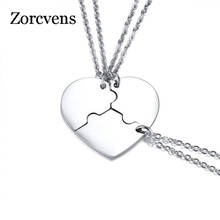 ZORCVENS 3pcs/set Silver Color Stainless Steel Heart Friendship Pendant for Women Best Friends Jewelry 2024 - buy cheap