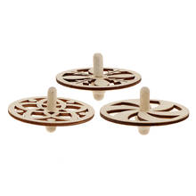 3pcs Unfinished Wooden Spinning Top, Classic Gyro Gyroscope Balance Toy for Kids Adults DIY Craft 2024 - buy cheap