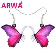 ARWA-pendientes acrílicos para mujer y niña, aretes colgantes de animales con estampado grande, mariposa, Morfo e insectos, rojo, accesorios de primavera, novedad 2024 - compra barato