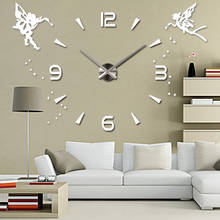 Acrylic Large Wall Clock Sticker Mute 3D DIY Self adhesive Wall Clock Modern Design Mirror Angel Wall Stickers Home Decor 2024 - buy cheap